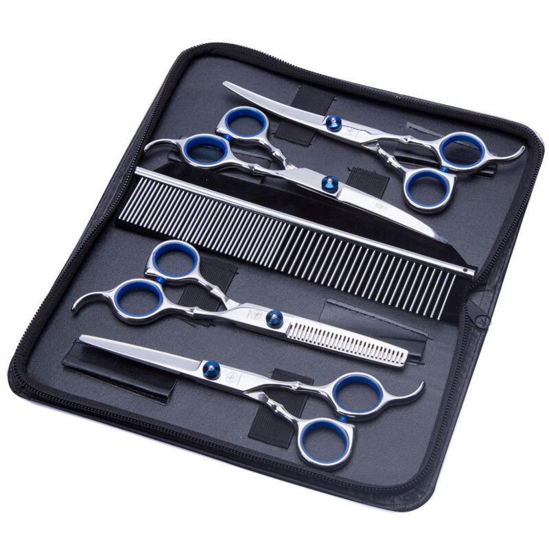 Dog Grooming Pet Scissors Grooming Tool Set Decoration Hair Shears Curved Cat Shearing Hairdressing Supplies