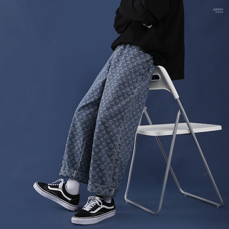 Men' Jeans Young Men Students Denim Blue Jacquard Print Handsome Loose Casual Straight Pants
Men' Jeans Young Men Students Denim Blue Jacquard Print Handsome Loose Casual Straight Pants