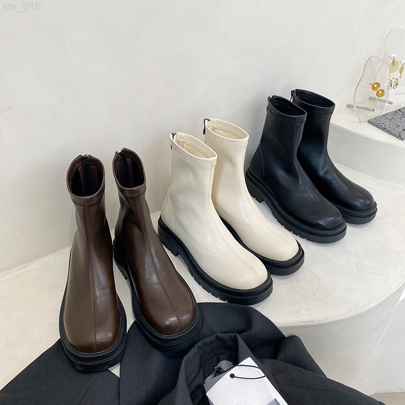 2022 New Arrivals Round Toe Women Ankle Boots Short Stretch Shoes Platform Flat Low Heels Black Beige Brown Back Zipper BotasT220718
2022 New Arrivals Round Toe Women Ankle Boots Short Stretch Shoes Platform Flat Low Heels Black Beige Brown Back Zipper BotasT220718