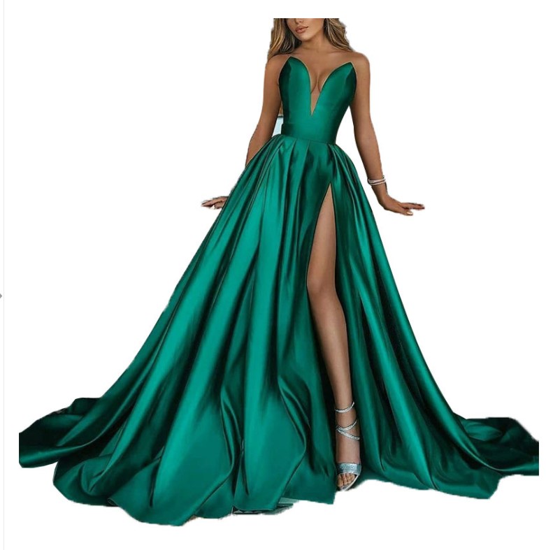 New Sexy V-Neck style Evening Dresses Vestido De Festa Prom Gowns Vestidos Elegante Party Night Dress