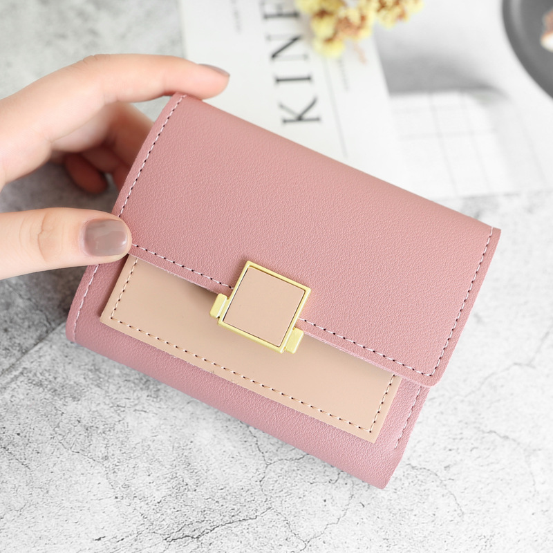 Small Wallet Women Short Cute Girls Wallet Patchwork Credit Bank Card Holder Wallets Metal Buckle Purses Female Coin Purse, Pink
Small Wallet Women Short Cute Girls Wallet Patchwork Credit Bank Card Holder Wallets Metal Buckle Purses Female Coin Purse, Pink