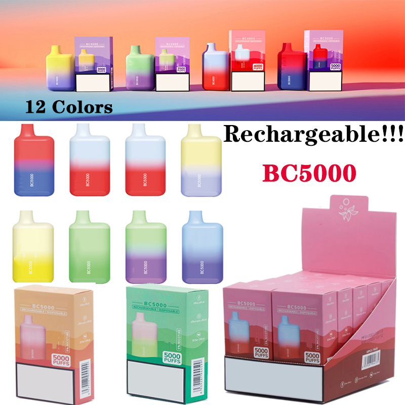 Disposable Vape Pen Device Pods E cigarettes BC5000Puffs Vape BOX 13ml Prefilled Cartridge Rechargeable 650mAh Battery vapes Discount
Disposable Vape Pen Device Pods E cigarettes BC5000Puffs Vape BOX 13ml Prefilled Cartridge Rechargeable 650mAh Battery vapes Discount