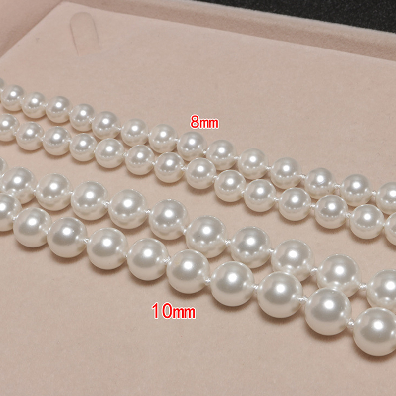 Women Shell Pearl Necklace 4 Colors Round Beaded Necklaces Gift for Love Girlfriend Fashion Jewelry Accessories