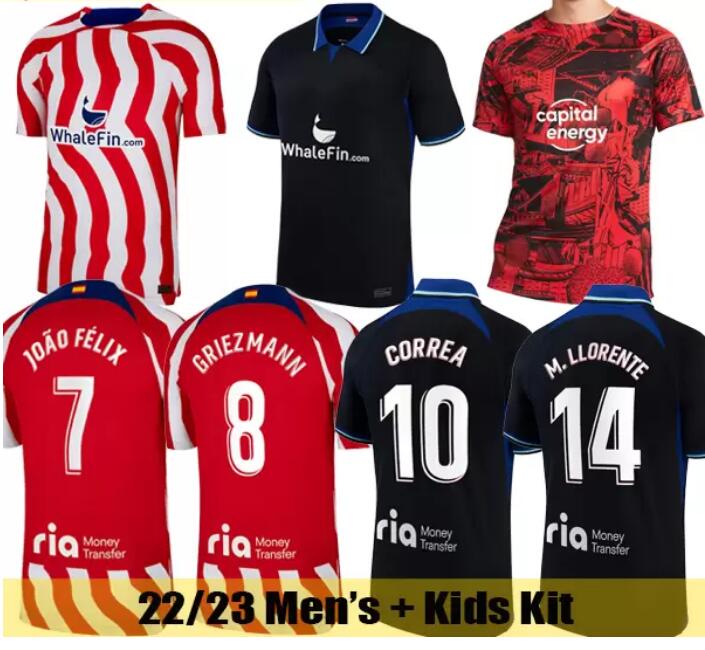 JOAO FELIX soccer jerseys 22 23 Morata GRIEZMANN 2022 2023 M. LLORENTE Correa Cunha camiseta football shirts kids kit Atletico MadridS S-4XL fans player version women, 2022 away
JOAO FELIX soccer jerseys 22 23 Morata GRIEZMANN 2022 2023 M. LLORENTE Correa Cunha camiseta football shirts kids kit Atletico MadridS S-4XL fans player version women, 2022 away