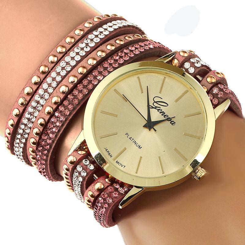 Wristwatches Gnova Platinum Women Geneva Wrap Bracelet Watch Double Crystal Large Strap Golden Dots Rhinestone Quartz Analog Wristwatch A251, Brown
Wristwatches Gnova Platinum Women Geneva Wrap Bracelet Watch Double Crystal Large Strap Golden Dots Rhinestone Quartz Analog Wristwatch A251, Brown