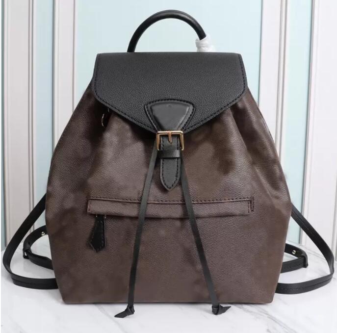 dhgate Backpack School Bags Shoulder Bags Removable Shoulder Strap Cowhide Genuine Leather Fashion Letter Pattern String Black High Quality