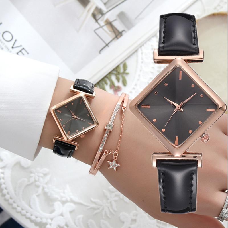 Wristwatches Trend Women Square Watch Luxury Ladies Quartz Leather Strap Gradient Color Watches Relogio Feminino For Gift Clock OrologioWris, Black
Wristwatches Trend Women Square Watch Luxury Ladies Quartz Leather Strap Gradient Color Watches Relogio Feminino For Gift Clock OrologioWris, Black