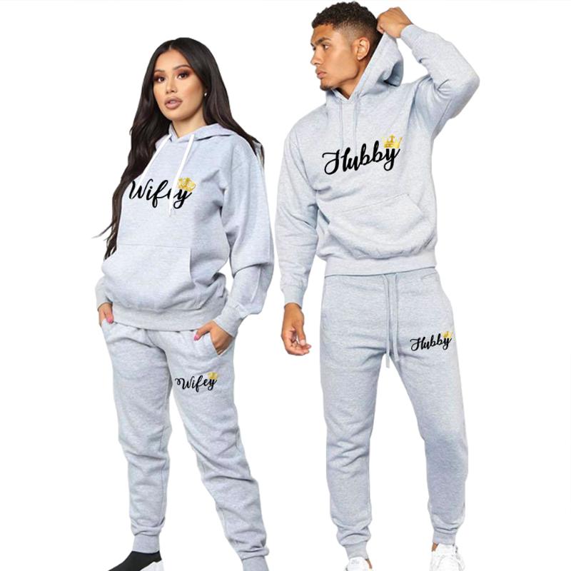 Men' Tracksuits Couple Sportwear Set Hubby Wifey Print Lovers Clothes Fleece Suit Men Hoodie And Pants 2 Pieces Hoodies Women' Tracksu, Grey-hubby
Men' Tracksuits Couple Sportwear Set Hubby Wifey Print Lovers Clothes Fleece Suit Men Hoodie And Pants 2 Pieces Hoodies Women' Tracksu, Grey-hubby