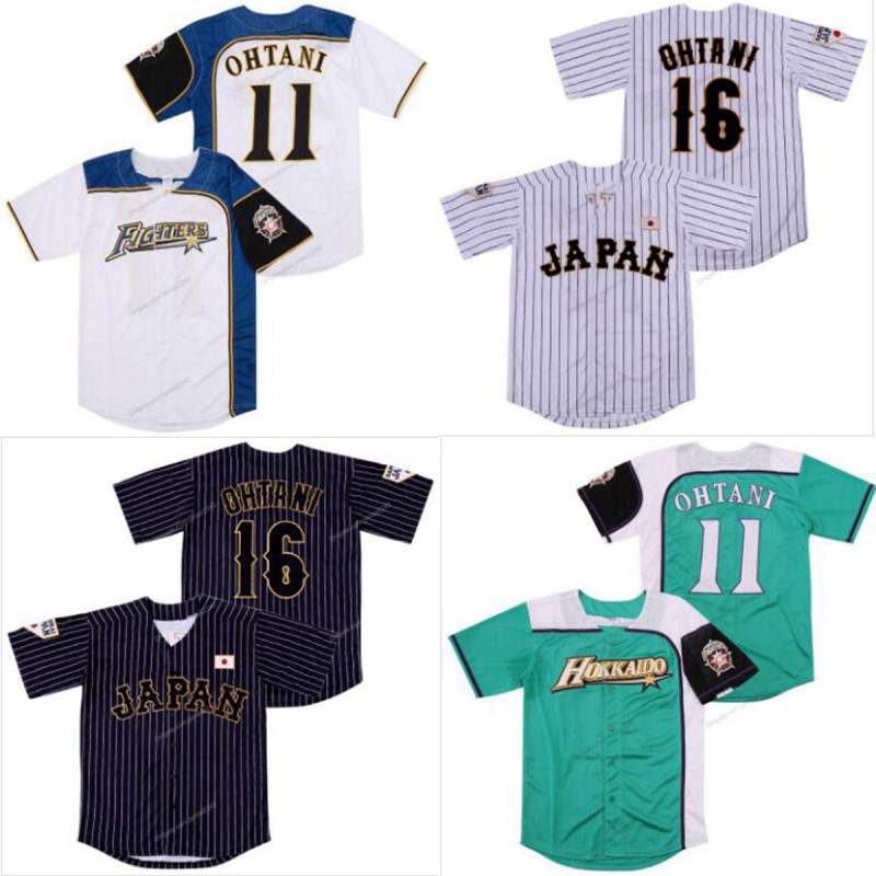 Japan #16 Shohei Ohtani #11 Baseball Jersey Hokkaido Nippon Ham Fighters Pinstripe Cool Base All Stitched White Black Green Angels Fans Jerseys, 16#black
Japan #16 Shohei Ohtani #11 Baseball Jersey Hokkaido Nippon Ham Fighters Pinstripe Cool Base All Stitched White Black Green Angels Fans Jerseys, 16#black