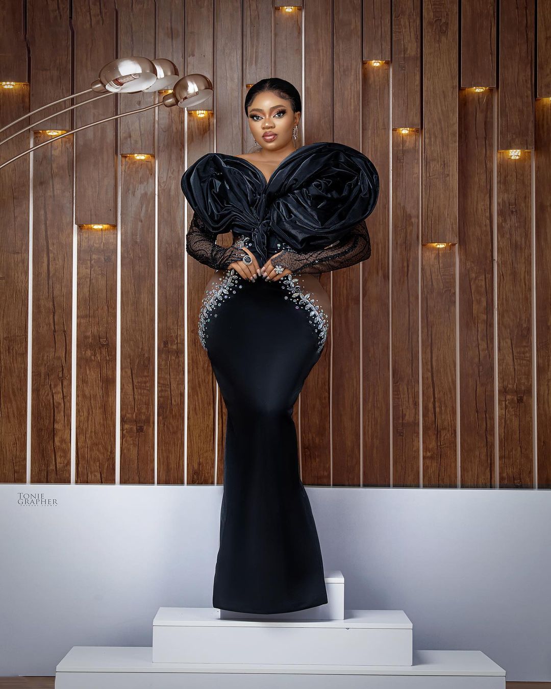 Plus Size Arabic Aso Ebi Black Mermaid Stylish Prom Dresses Beaded Crystals Evening Formal Party Second Reception Birthday Engagement Gowns Dress ZA55
