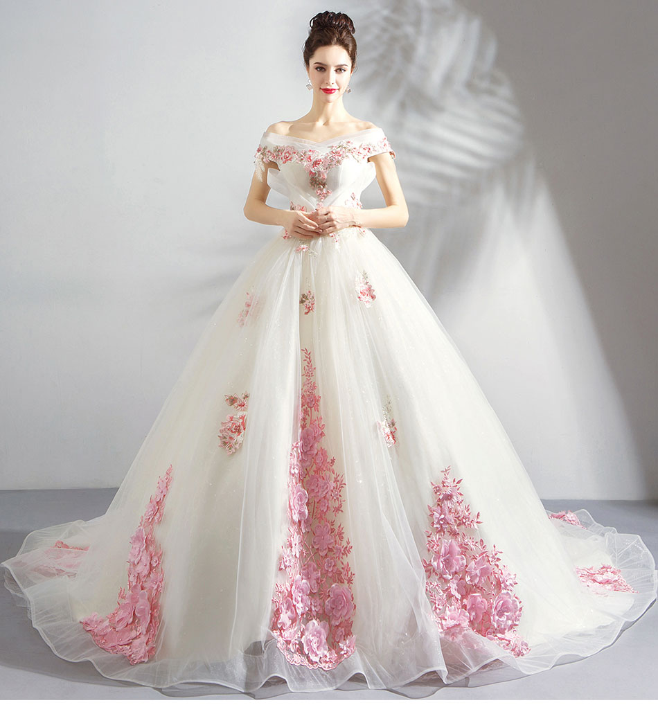 Modest A Line Wedding Dresses Sheer Bateau Nec Appliques Back Lace Up Country Style Chic Gown Custom Made Bridal Gowns 403