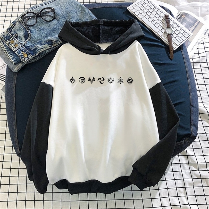 Fashion Oversized Splicing Streetwear Hoodies Women Game Genshin Impact Element Pattern Anime Kawaii Pullovers Jacket Clothes 220812, Black-a145
Fashion Oversized Splicing Streetwear Hoodies Women Game Genshin Impact Element Pattern Anime Kawaii Pullovers Jacket Clothes 220812, Black-a145