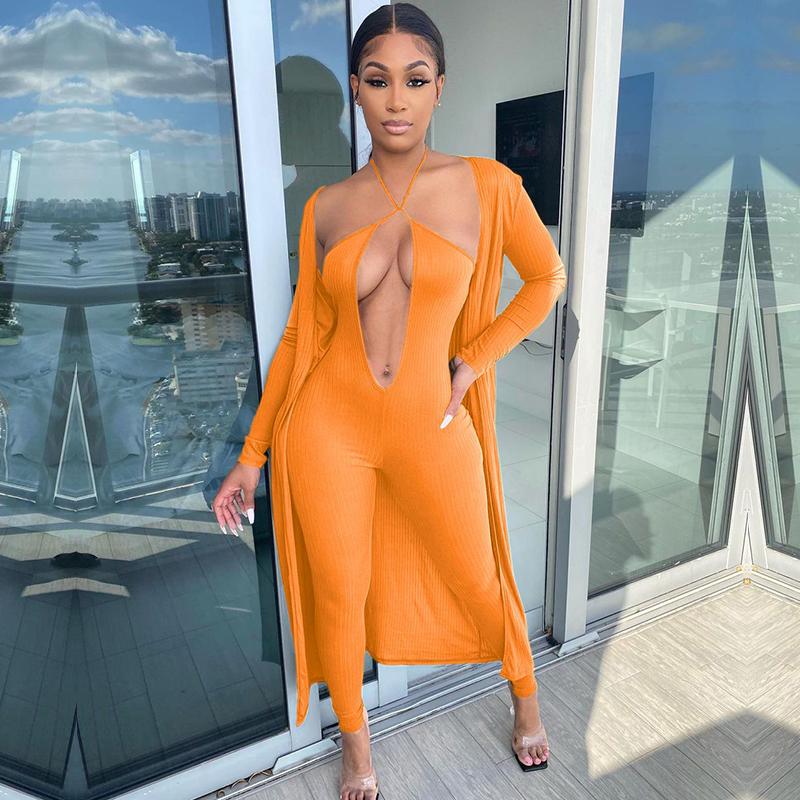 Women' Two Piece Pants Y2K Ribbed Outfits Women Clothes Long Sleeve Cardigan Coat + Halter Sleeveless Jumpsuit Lounge Wear Matching Sets, Beige
Women' Two Piece Pants Y2K Ribbed Outfits Women Clothes Long Sleeve Cardigan Coat + Halter Sleeveless Jumpsuit Lounge Wear Matching Sets, Beige