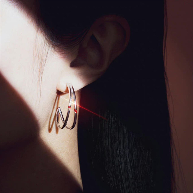 KPOP JIMIN Red Carving Earrings Fashion Line Couple Earrings Moon Accessories Fans Birthday Gifts 220330