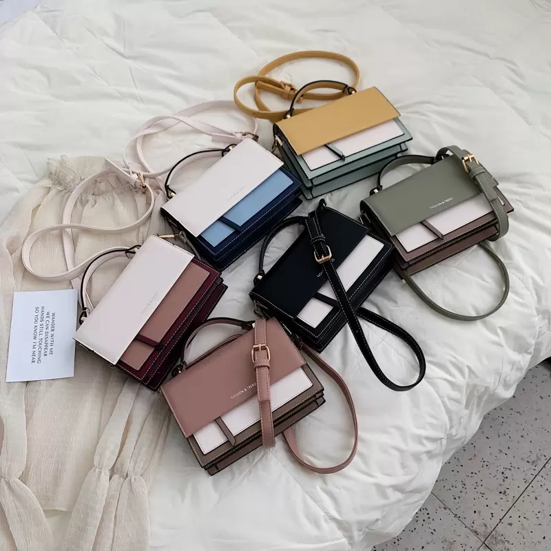 Contrast color Square Tote bag 2021 Fashion New High quality PU Leather Womens Designer Handbag Travel Shoulder Messenger Bag, Matcha green 20.5 x 7 x 15.5 cm
Contrast color Square Tote bag 2021 Fashion New High quality PU Leather Womens Designer Handbag Travel Shoulder Messenger Bag, Matcha green 20.5 x 7 x 15.5 cm