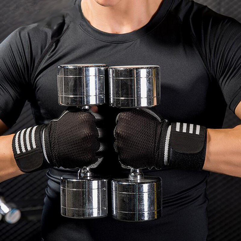 Men Women Dumbbell Weight Lifting Gloves Gym Half Finger Fitness Wrist Wrap Sport Gloves Fingerless Protect Wrist Cycling Gloves CX220518
