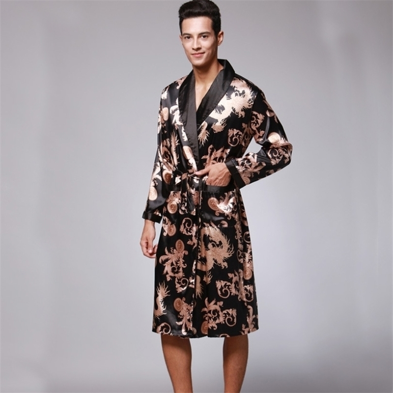 SSH0127 Spring Autumn Mens Bathrobes Printed Male Pajamas Full Sleeves Nightwear Sleepwear Satin Silk Robe Pyjama Belt Men Robe 201109, Beige
SSH0127 Spring Autumn Mens Bathrobes Printed Male Pajamas Full Sleeves Nightwear Sleepwear Satin Silk Robe Pyjama Belt Men Robe 201109, Beige