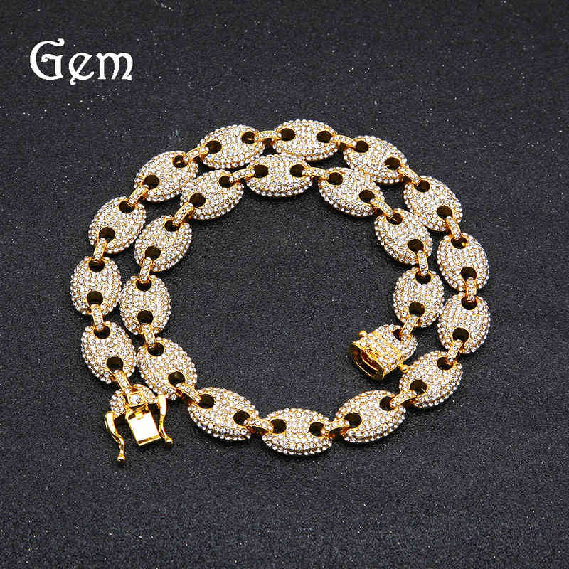 Hip hop men's coffee bean drill pig nose necklace fashion trendy versatile clavicle neck chain jewelry
Hip hop men's coffee bean drill pig nose necklace fashion trendy versatile clavicle neck chain jewelry