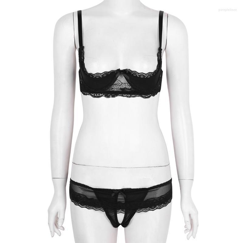 Bras Sets Women Sexy Black Lace Lingerie Set 1/4 Cup Unlined Shelf Bra Low Rise Crotchless Open BuThong Brief Hollow Out Underwear 2Pcs
Bras Sets Women Sexy Black Lace Lingerie Set 1/4 Cup Unlined Shelf Bra Low Rise Crotchless Open BuThong Brief Hollow Out Underwear 2Pcs