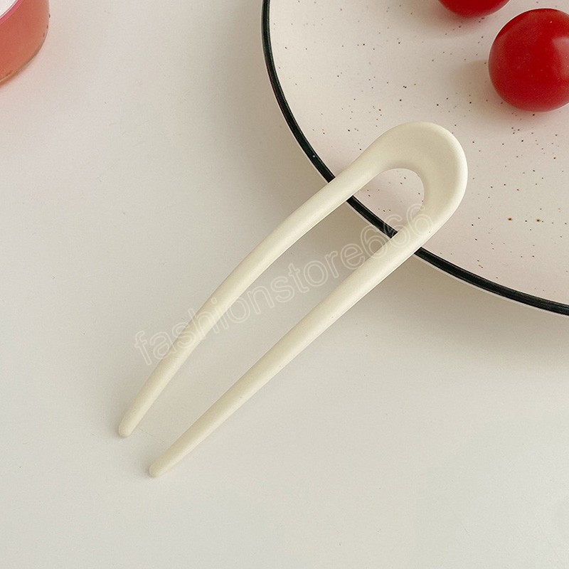 Fashion Candy Color Hair Sticks for Women Hairpins Minimalist U Shape Girls Hair Bun Maker Headwear