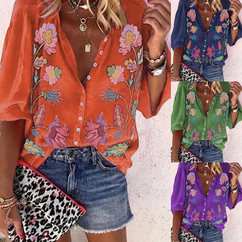 Women' Blouses & Shirts Women' Summer Style Loose Printed Single-breasted Shirt Polyester Casual Big Flower Short Sleeves Plus Size Sh, Beige
Women' Blouses & Shirts Women' Summer Style Loose Printed Single-breasted Shirt Polyester Casual Big Flower Short Sleeves Plus Size Sh, Beige