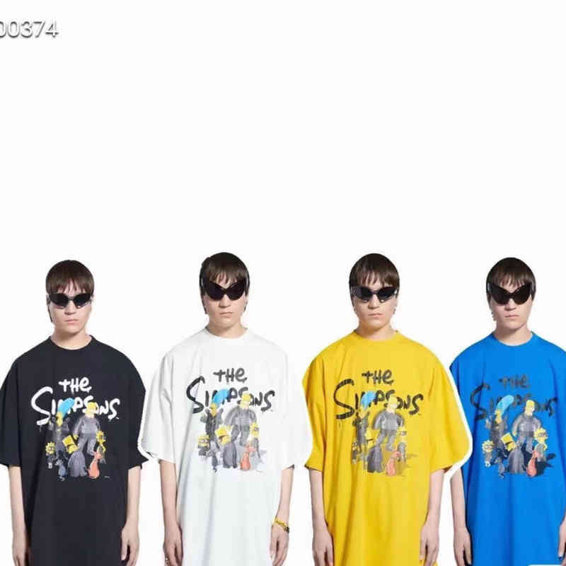 Balencaigas T-shirt Spring and Summer Short Sleeve Top Version Simpson Co Branded Round Neck for Couples, Men and Women Alike, White
Balencaigas T-shirt Spring and Summer Short Sleeve Top Version Simpson Co Branded Round Neck for Couples, Men and Women Alike, White