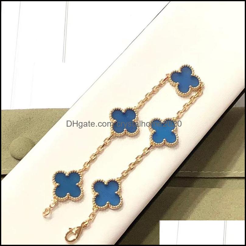 Charm Bracelets Jewelry Luxury Clover Designer Fashion For Girls Women 18K Gold Sweet Blue Brand Bracelet We Dhzpx
Charm Bracelets Jewelry Luxury Clover Designer Fashion For Girls Women 18K Gold Sweet Blue Brand Bracelet We Dhzpx