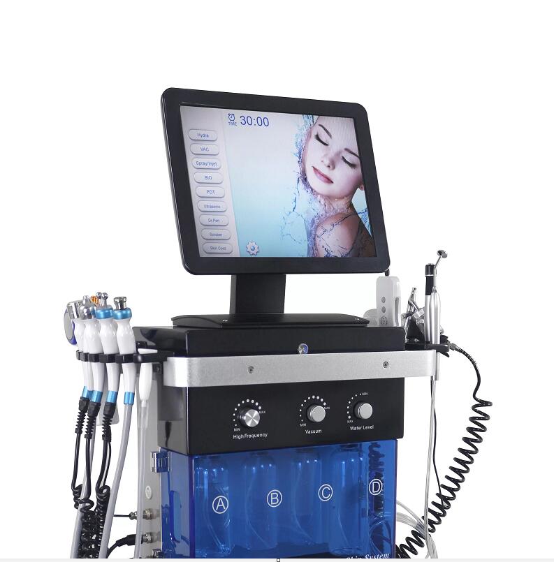 Salon use 13 in1 SPA Hydra Dermabrasion Machine Diamond Skin Resurfacing BIO Microcurrent Microdermabrasion Peeling Acne Treatment