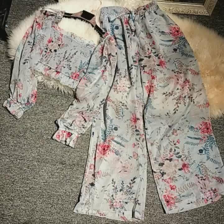 Women' Two Piece Pants Chiffon Printed Wooden Ear Jacket One Character Shoulder Elastic Broad Legged Trousers Beach Holiday TrousersWomen, See chart
Women' Two Piece Pants Chiffon Printed Wooden Ear Jacket One Character Shoulder Elastic Broad Legged Trousers Beach Holiday TrousersWomen, See chart