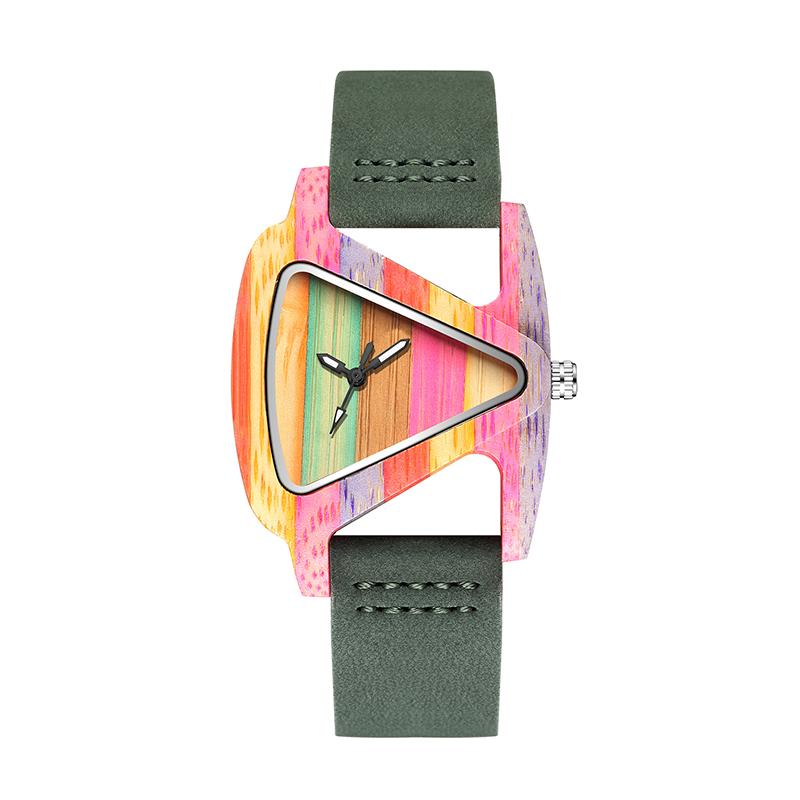 Wristwatches Unique Colorful Wood Watch Creative Triangle Shape Dial Hour Clock Ladies Quartz Leather Bracelet Women Wrist Reloj MujerWristw, Green
Wristwatches Unique Colorful Wood Watch Creative Triangle Shape Dial Hour Clock Ladies Quartz Leather Bracelet Women Wrist Reloj MujerWristw, Green