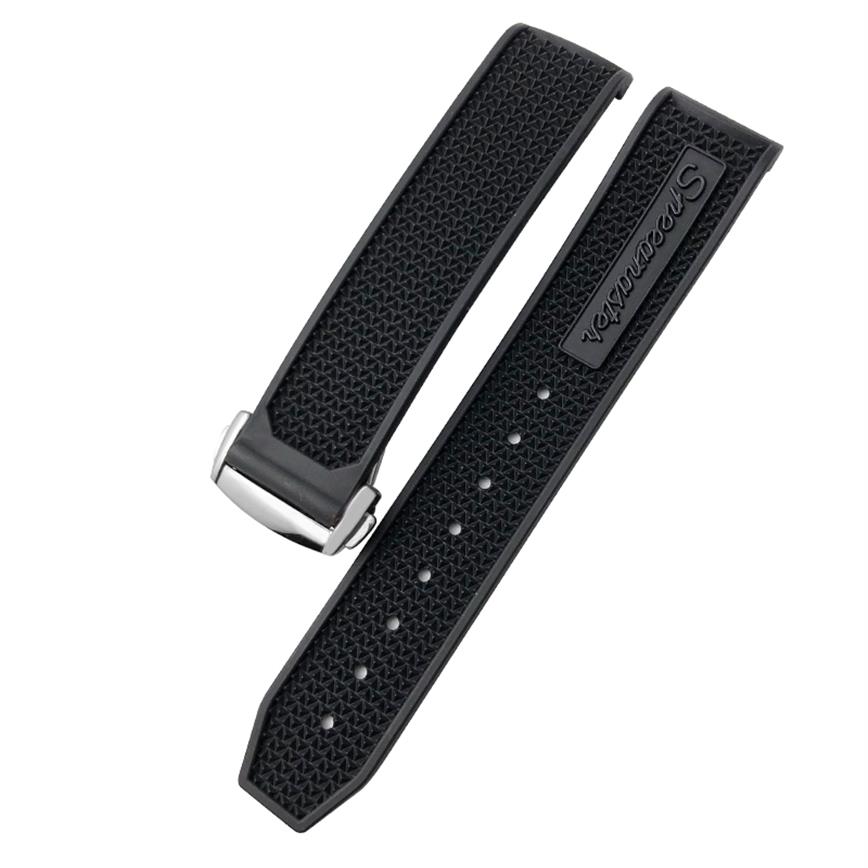 Watch Bands 20mm 21mm 22mm High Quality Rubber Silicone Watchband Fit for Omega Speedmaster watch Strap Stainless Steel Deployment