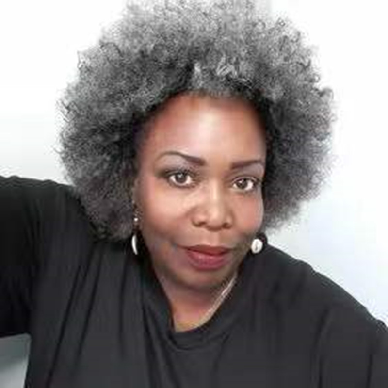 With salt and pepper drawstring gray ponytail human hair extension afro kinky curly puff bun updo silver grey natural highlights pony tail hair piece 