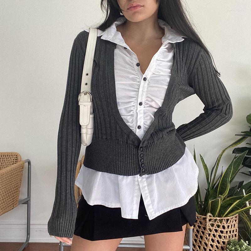 Women' Sweaters Deep V-neck Sweater Short Solid Color Slim Woolen Jacket Casual Single-breasted Cardigan Cropped SweaterWomen' Perf22, Gray
Women' Sweaters Deep V-neck Sweater Short Solid Color Slim Woolen Jacket Casual Single-breasted Cardigan Cropped SweaterWomen' Perf22, Gray