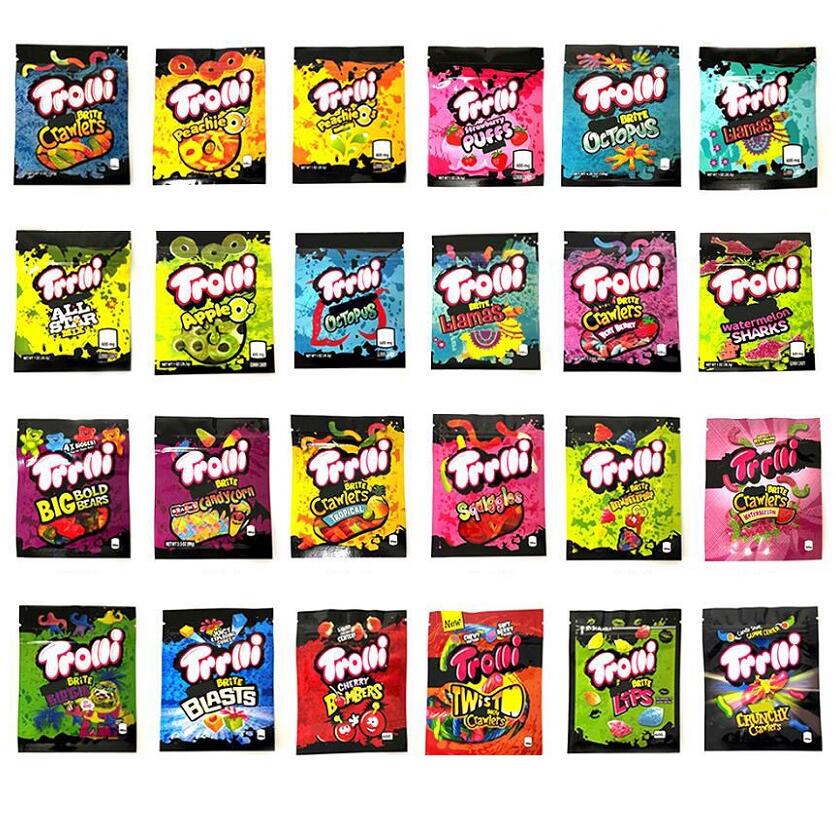 24 types Trolli packaging bag 600mg Trrlli sour mylar bags All Star mix peachie Octopus apple blamas watermelon sharks gummi candy zipper pouch packages
24 types Trolli packaging bag 600mg Trrlli sour mylar bags All Star mix peachie Octopus apple blamas watermelon sharks gummi candy zipper pouch packages