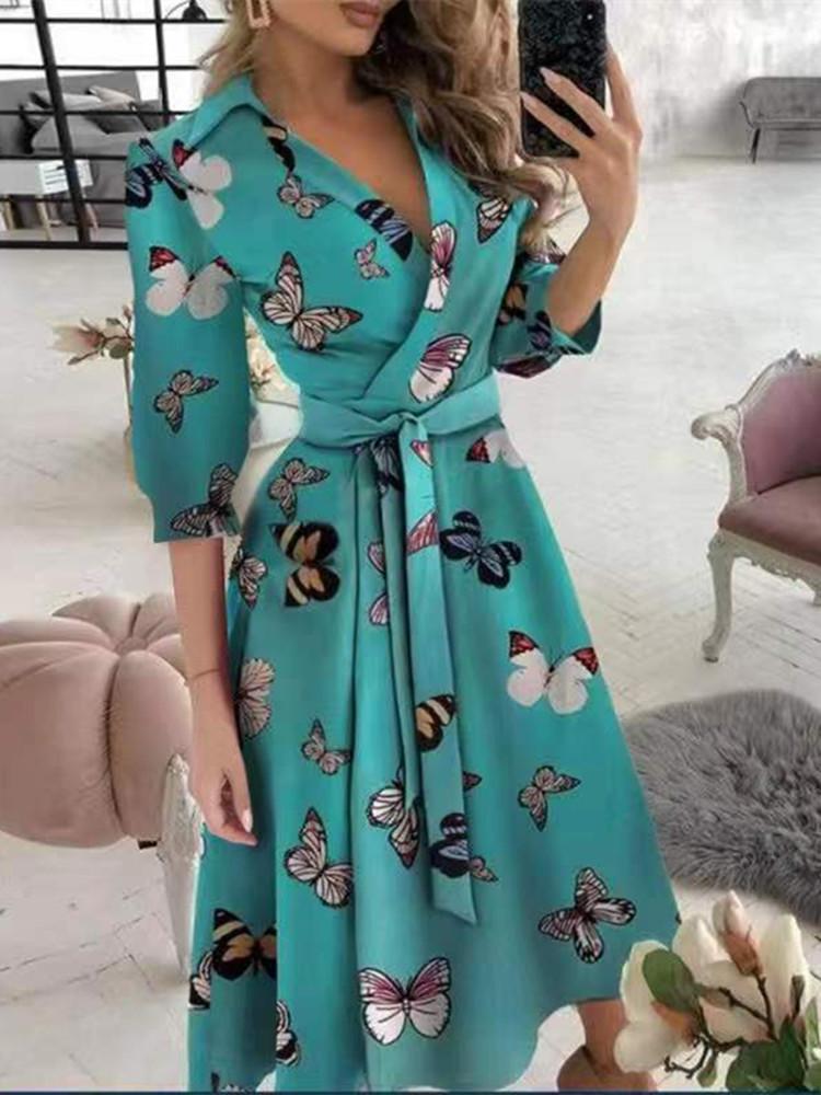 Party Dresses Women Dot Butterfly Print Midi Dress Summer Half Sleeve V Neck Sashes Casual Street VestidosParty, 10
Party Dresses Women Dot Butterfly Print Midi Dress Summer Half Sleeve V Neck Sashes Casual Street VestidosParty, 10