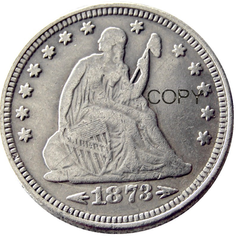 US 1873-P-S Seated Liberty Arrow Quater Dollar Craft Silver Plated Copy Coins metal dies manufacturing factory Price
US 1873-P-S Seated Liberty Arrow Quater Dollar Craft Silver Plated Copy Coins metal dies manufacturing factory Price