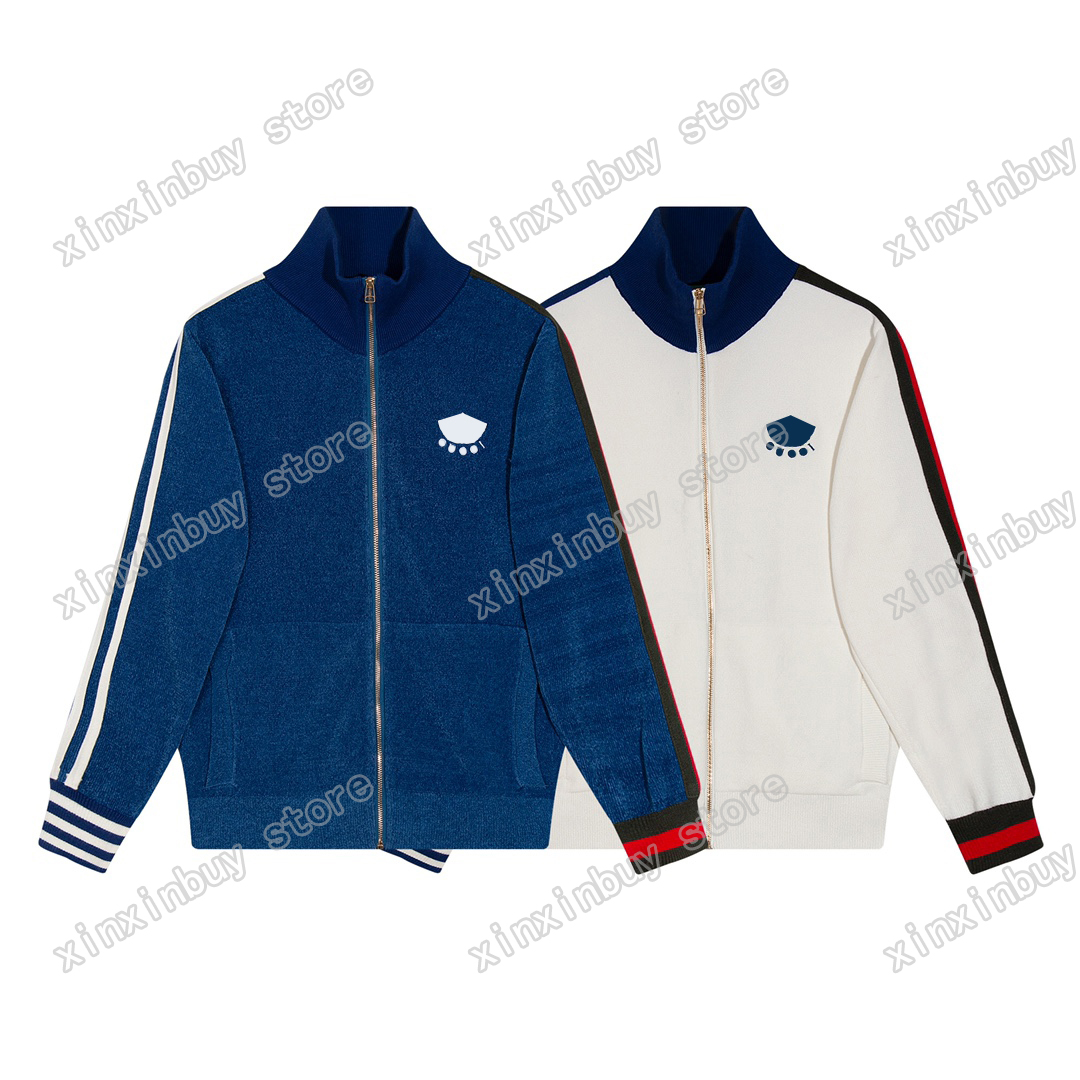 xinxinbuy Designers Jackets sweater Men Webbing stripe Double letter zipper women Lapel Neck Streetwear blue white M-2XL
xinxinbuy Designers Jackets sweater Men Webbing stripe Double letter zipper women Lapel Neck Streetwear blue white M-2XL