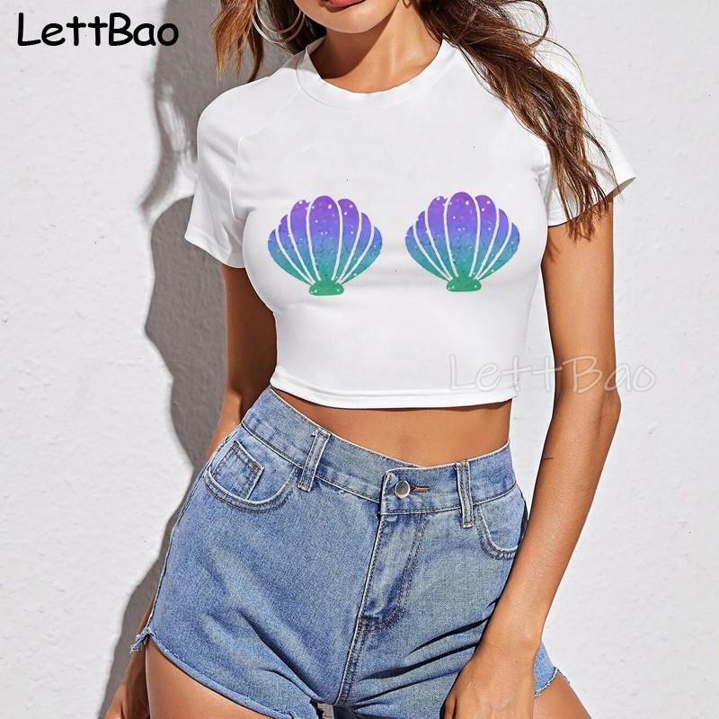 Mermaid Shell Summer Women T-shirt Harajuku Print Graphic Tees Short Sleeve O-neck Crop Top Shirt Camiseta Feminina, White
Mermaid Shell Summer Women T-shirt Harajuku Print Graphic Tees Short Sleeve O-neck Crop Top Shirt Camiseta Feminina, White