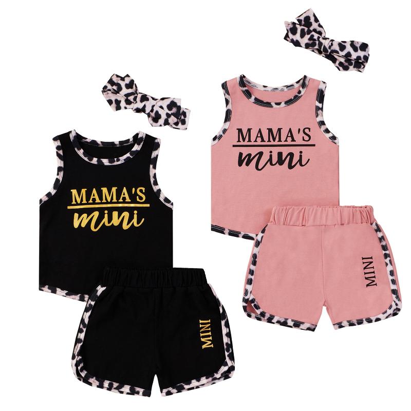 Clothing Sets Summer 0-24M Baby Girl 3Pcs Set MAMA'S MINI Letter Print Black/Pink Sleeveless Tank Top Shorts Leopard Bow ClothesClothing
Clothing Sets Summer 0-24M Baby Girl 3Pcs Set MAMA'S MINI Letter Print Black/Pink Sleeveless Tank Top Shorts Leopard Bow ClothesClothing