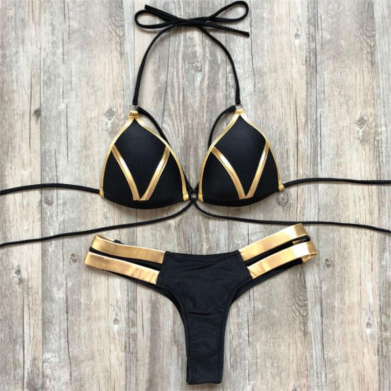 Women' Swimwear Womens Bikini Set Sexy Bandage Spliced Swimsuit Padded Push-up Bra Monokini Bathing Suit Beachwear Black
Women' Swimwear Womens Bikini Set Sexy Bandage Spliced Swimsuit Padded Push-up Bra Monokini Bathing Suit Beachwear Black