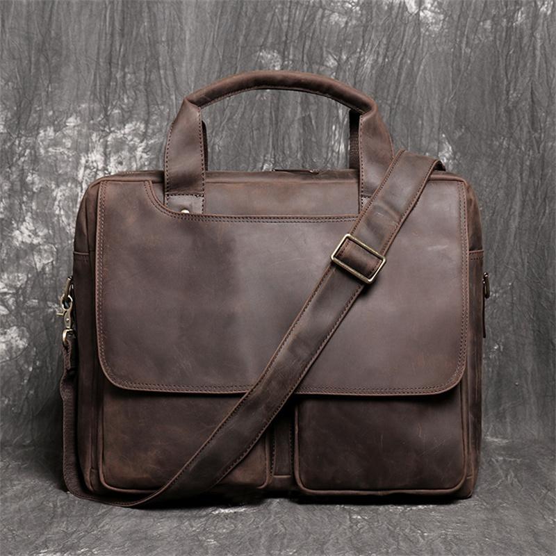 Briefcases Vintage A4 Big Coffee Brown Genuine Leather Office 14'' 15.6'' Laptop Executive Men Briefcase Messenger Bag Portfolio M8985
Briefcases Vintage A4 Big Coffee Brown Genuine Leather Office 14'' 15.6'' Laptop Executive Men Briefcase Messenger Bag Portfolio M8985