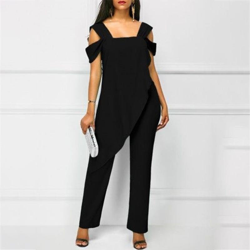 Women' Two Piece Pants Europe America Concise Sexy Elegant Strapless Solid Color Asymmetric Comfortable Jumpsuit Plus Size Woman JumpsuitWo, Black
Women' Two Piece Pants Europe America Concise Sexy Elegant Strapless Solid Color Asymmetric Comfortable Jumpsuit Plus Size Woman JumpsuitWo, Black