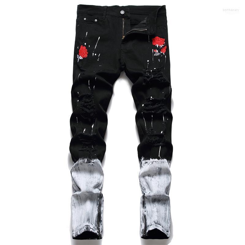 Men's Jeans Men Streetwear Hip Hop Rose Embroidery Slim Straight Pants Male Ink Splash Printed Casual Denim TrousersMen's Bert22, 1860
Men's Jeans Men Streetwear Hip Hop Rose Embroidery Slim Straight Pants Male Ink Splash Printed Casual Denim TrousersMen's Bert22, 1860
