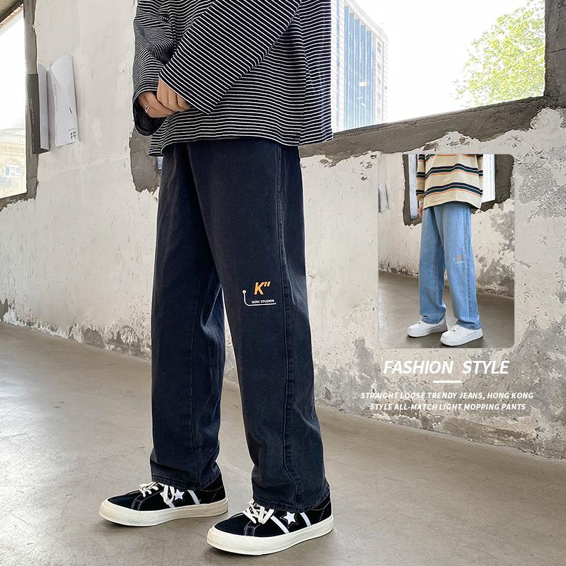 Men's Jeans Korean Fashion Men Wide Leg Hip Hop Printing Black Washed Blue Streetwear Straight Baggy Denim Pants Male Brand Trousers, G34black
Men's Jeans Korean Fashion Men Wide Leg Hip Hop Printing Black Washed Blue Streetwear Straight Baggy Denim Pants Male Brand Trousers, G34black