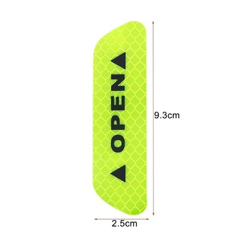 4Pcs Car Door OPEN Reflective Stickers Safety Warning Mark OPEN Tape Motorcycle Bike Auto Accessories Exterior Door Decals DIY