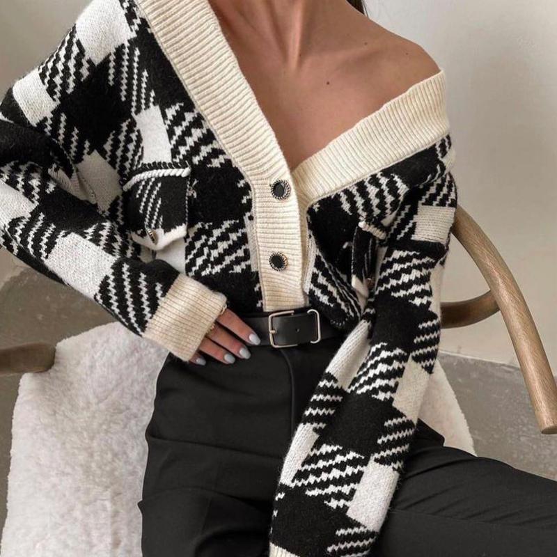Women's Knits & Tees Women's Clothing Fashion Retro V Neck Lattice Off The Shoulder Autumn Long Sleeves Single-Breasted Cardigan Knittin, Black
Women's Knits & Tees Women's Clothing Fashion Retro V Neck Lattice Off The Shoulder Autumn Long Sleeves Single-Breasted Cardigan Knittin, Black