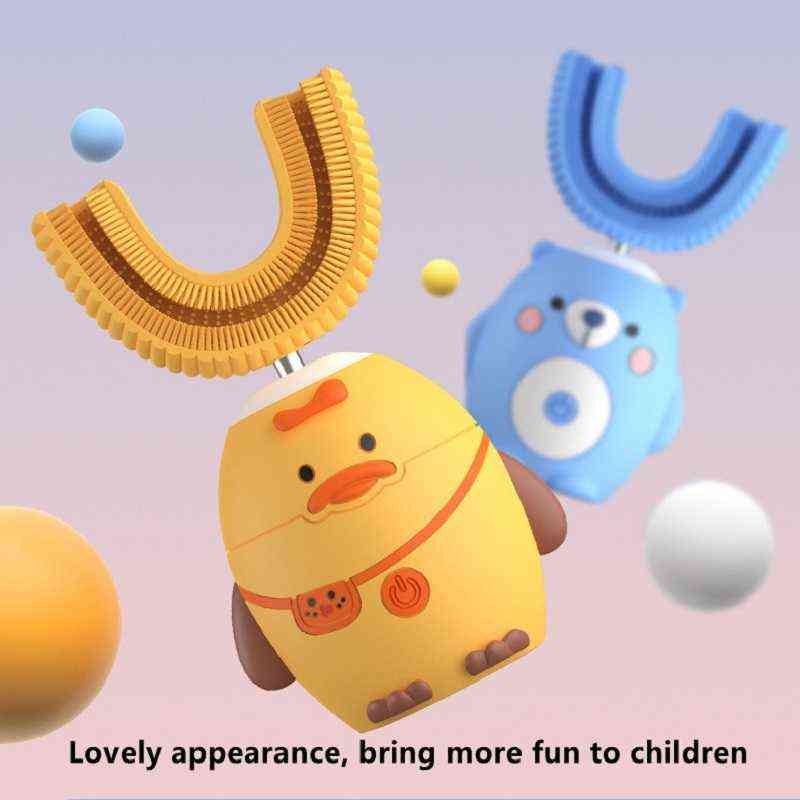 Toothbrush Sonic Children Electric Toothbrush Kids U-shaped 360 Degrees Silica Gel Usb Charging Ultrasonic Smart 0511
