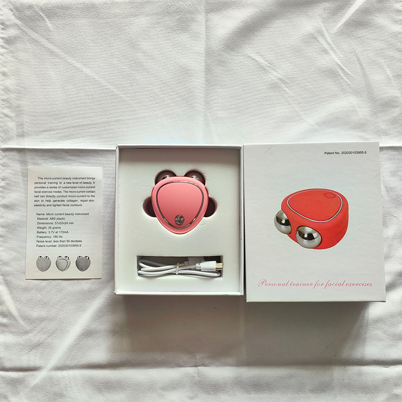 Facial Micro-current Massager Portable Face Lifting Double Roller Skin Massager Masajeador De Microcorriente Rodillo Doble De Estiramiento Facial Port