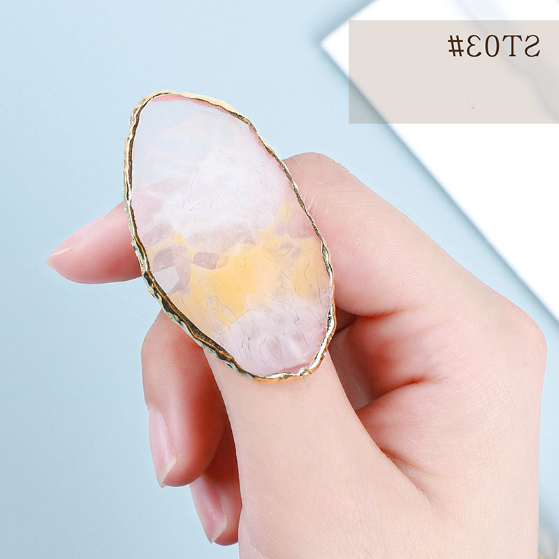 Ring Resin Nail Art Palette Finger Ring Plate Painting Palette Pigment Holder UV Gel Polish Display Rack False Nails Manicure Tool