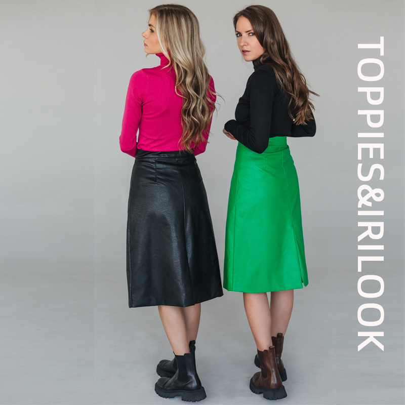 Toppies Women's PU Leather Skirt Solid High Waist A-line Skirts Casual Fashion Elegant faldas saia 220322
